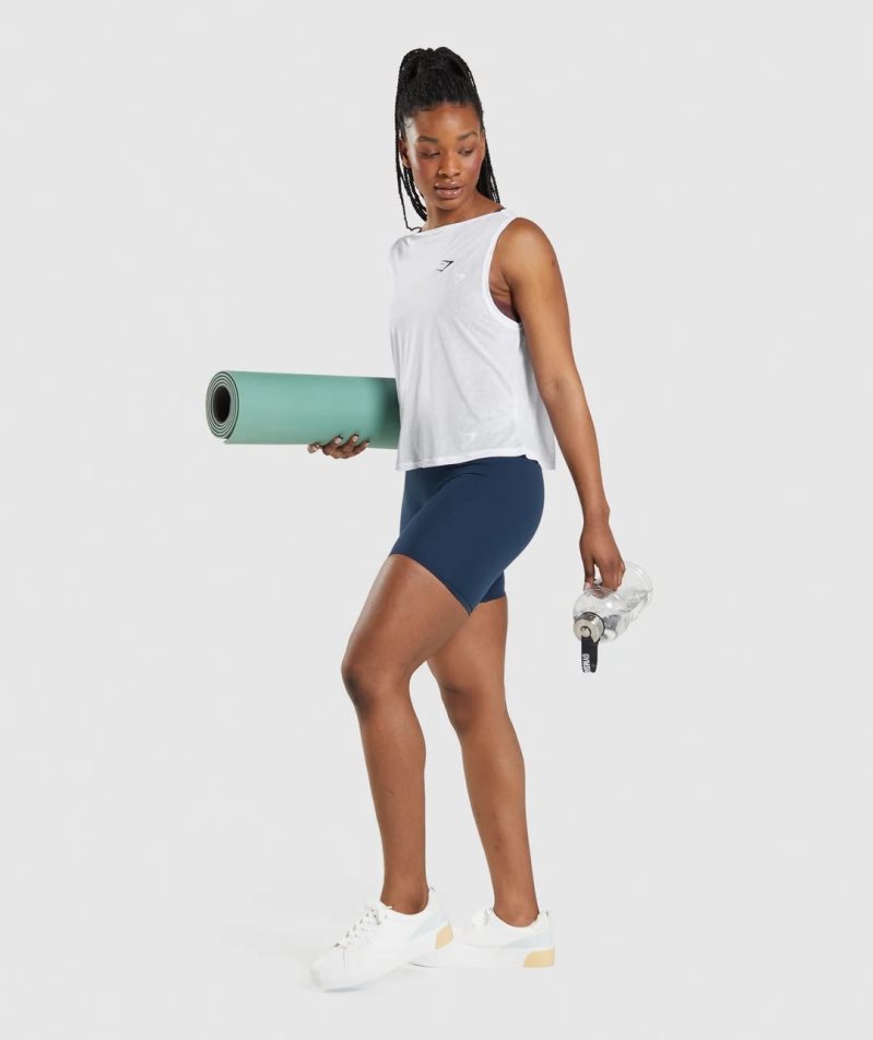 Women's Gymshark Training Oversized Tanks White | CA 603A1N